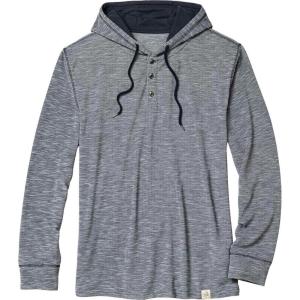 Legendary Whitetails mens Legendary Outdoors Hooded Pullover Slub Knit Performance Henley(Navy Slub)