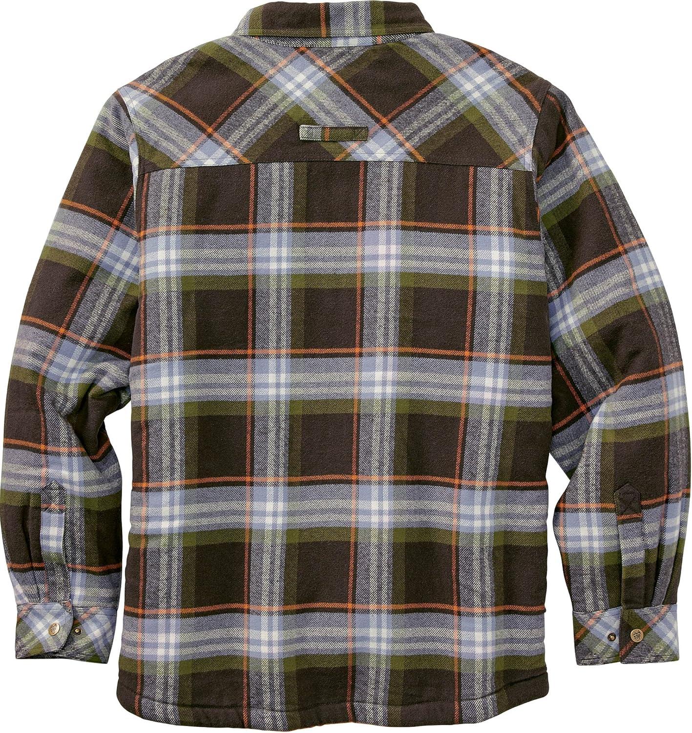imageLegendary Whitetails Mens Deer Camp Berber Lined Flannel Shirt JacketFireside Plaid