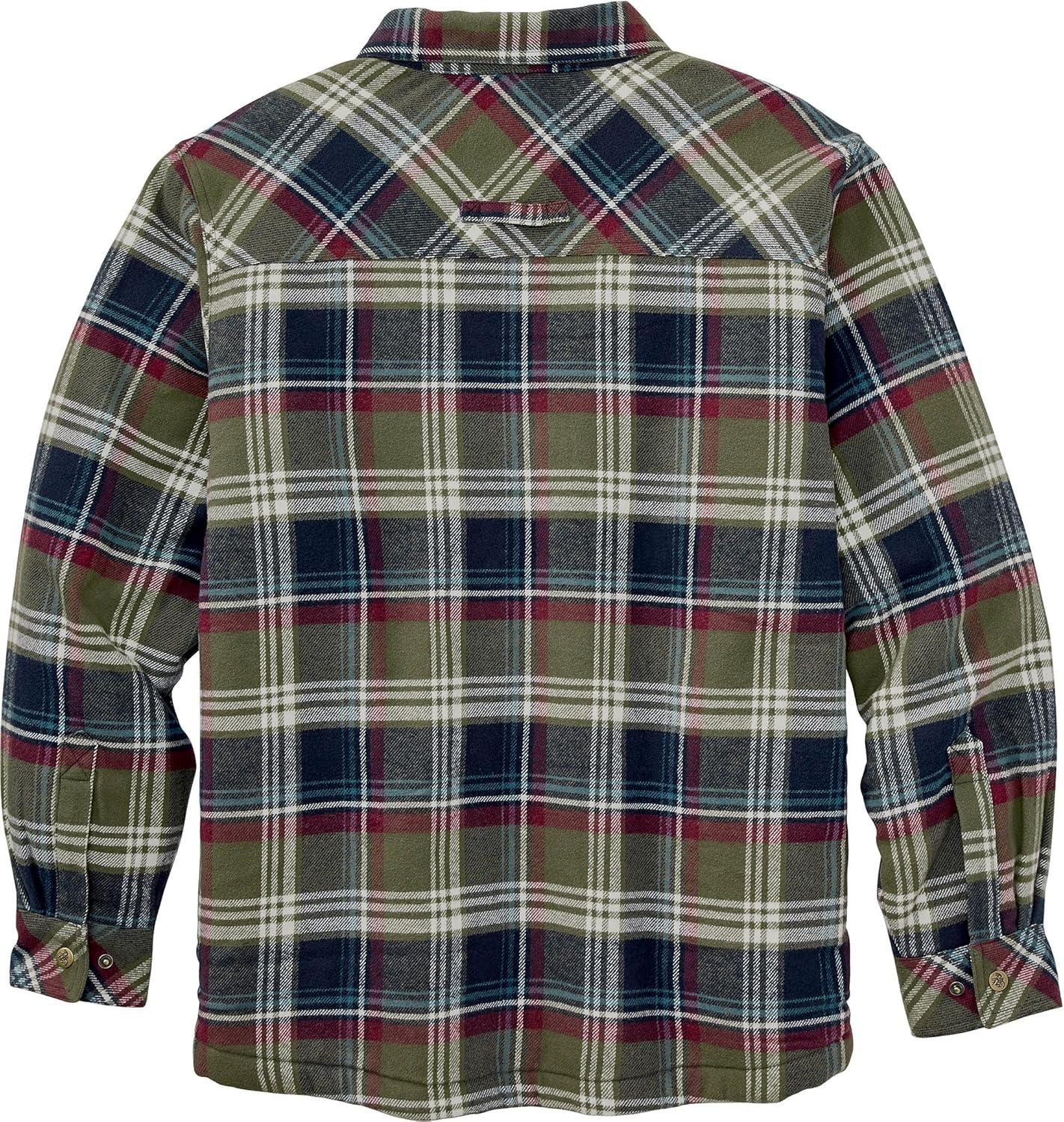 imageLegendary Whitetails Mens Deer Camp Berber Lined Flannel Shirt JacketNightshade Plaid Berber