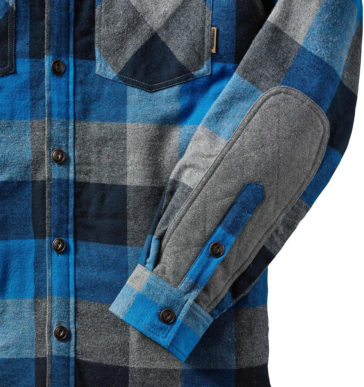 imageLegendary Whitetails mens Woodsman Heavyweight Quilted Shirt JacketBlue Graphite Plaid