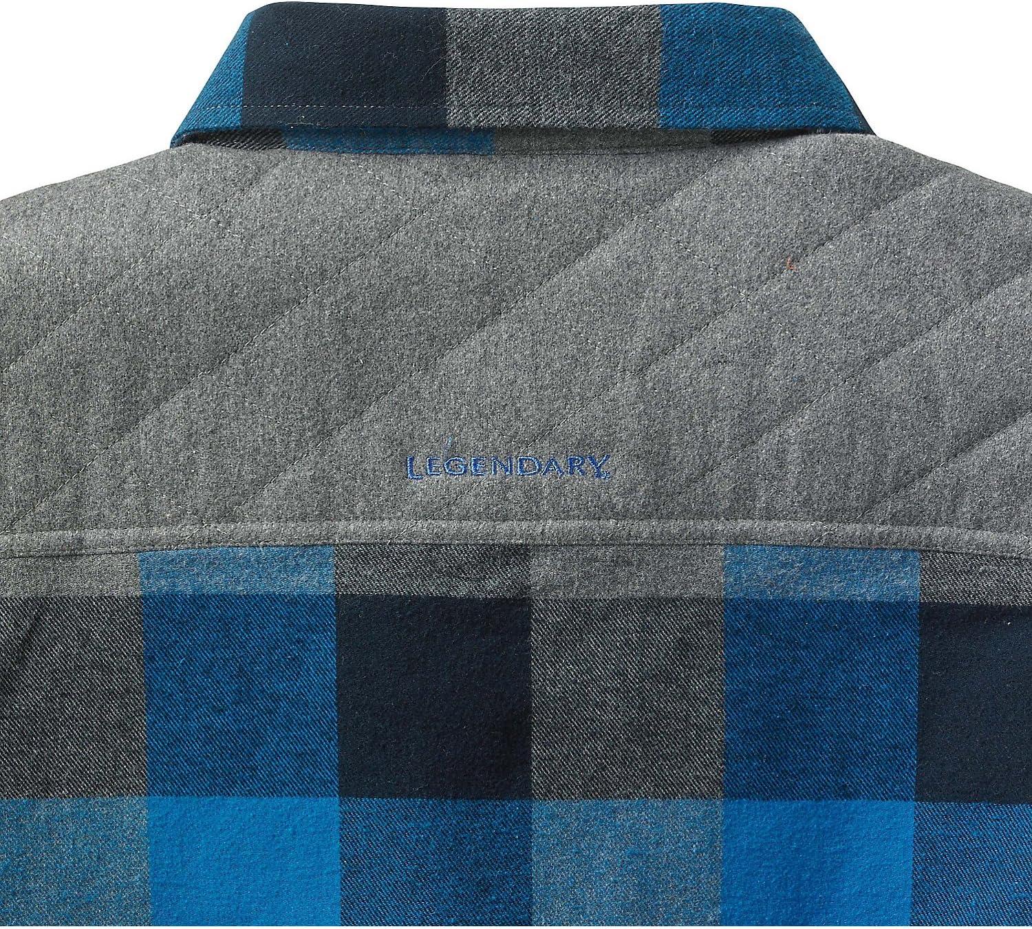 imageLegendary Whitetails mens Woodsman Heavyweight Quilted Shirt JacketBlue Graphite Plaid