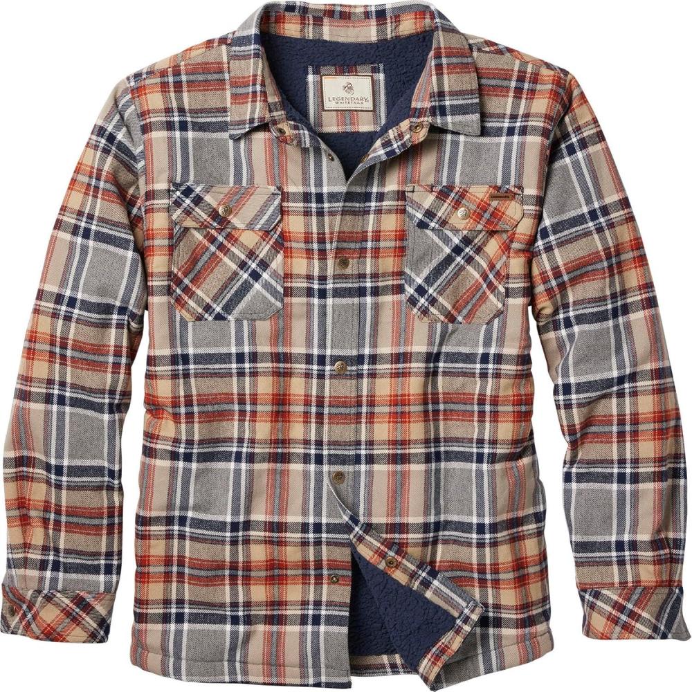 imageLegendary Whitetails Mens Deer Camp Berber Lined Flannel Shirt JacketMontana Plaid