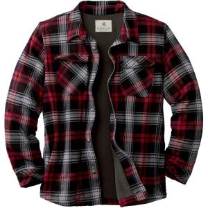 Legendary Whitetails Men’s Deer Camp Berber Lined Flannel Shirt Jacket(Campfire Plaid Berber – Legacy)
