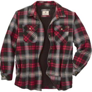 Legendary Whitetails Men’s Deer Camp Berber Lined Flannel Shirt Jacket(Campfire Plaid Berber)
