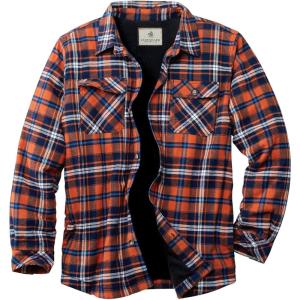 Legendary Whitetails Men’s Deer Camp Berber Lined Flannel Shirt Jacket(Cobalt Blaze Plaid)