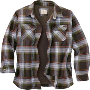 Legendary Whitetails Men’s Deer Camp Berber Lined Flannel Shirt Jacket(Fireside Plaid)