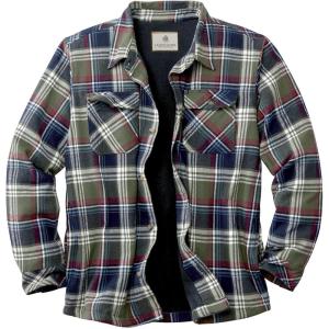 Legendary Whitetails Men’s Deer Camp Berber Lined Flannel Shirt Jacket(Nightshade Plaid Berber – Legacy)