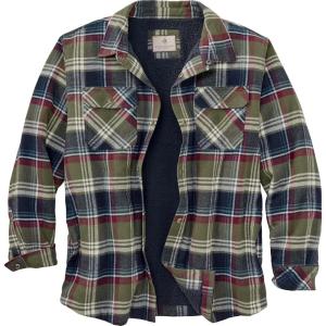 Legendary Whitetails Men’s Deer Camp Berber Lined Flannel Shirt Jacket(Nightshade Plaid Berber)