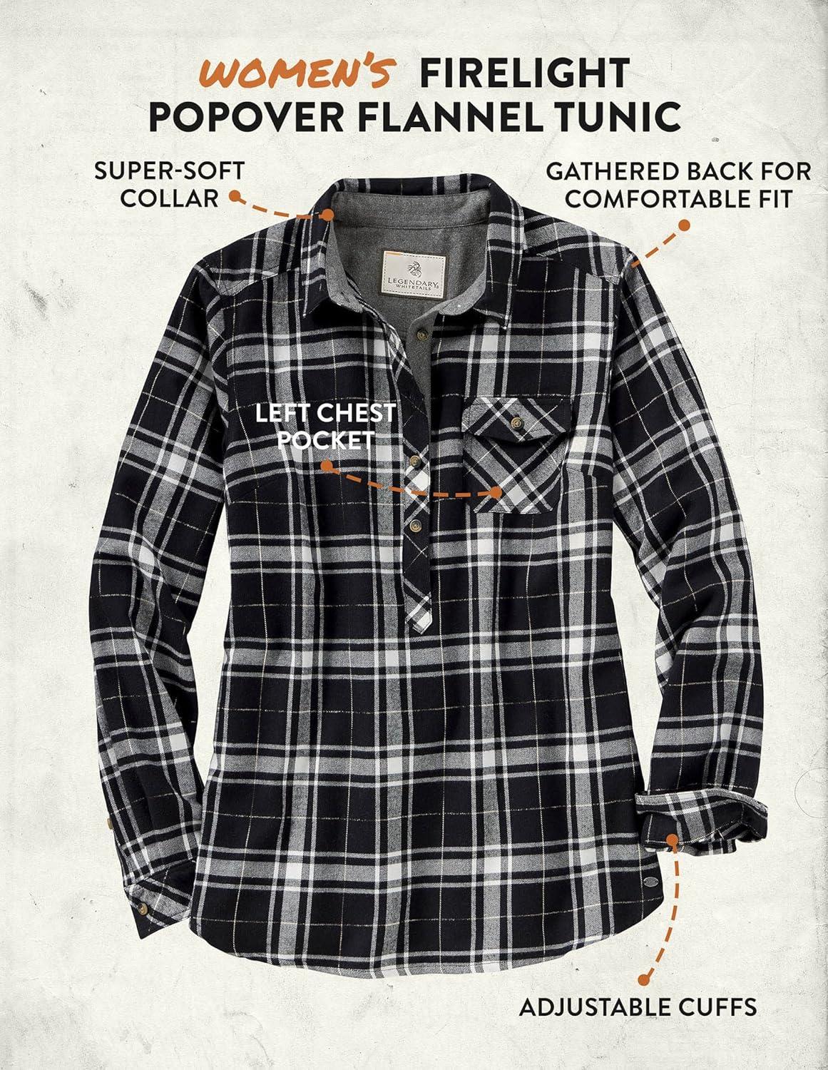 imageLegendary Whitetails Womens Firelight Popover Flannel TunicMoonshine Plaid